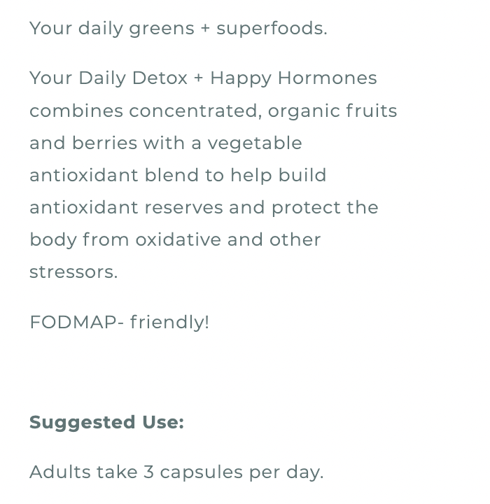 Your Daily Detox + Happy Hormones