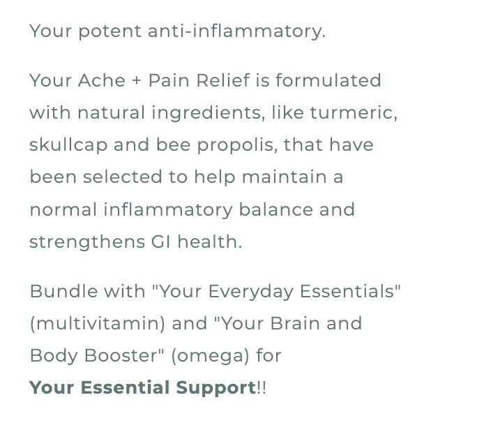 Your Aches + Pain Relief